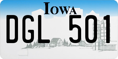 IA license plate DGL501