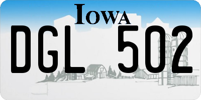 IA license plate DGL502