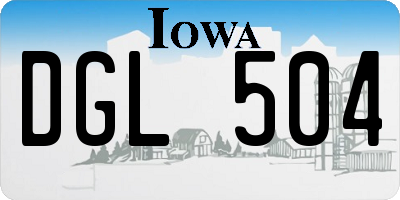 IA license plate DGL504