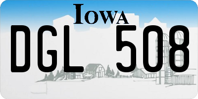IA license plate DGL508