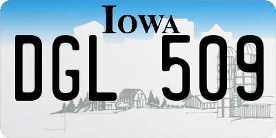 IA license plate DGL509