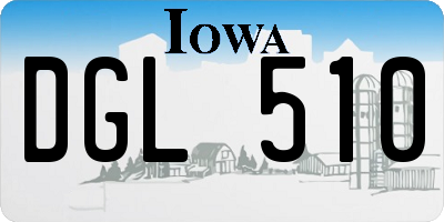 IA license plate DGL510