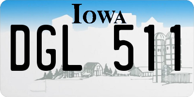 IA license plate DGL511