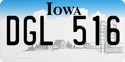 IA license plate DGL516