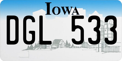 IA license plate DGL533