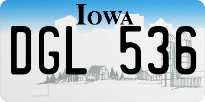 IA license plate DGL536