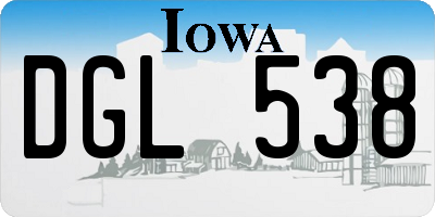 IA license plate DGL538