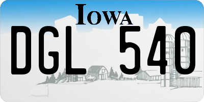 IA license plate DGL540