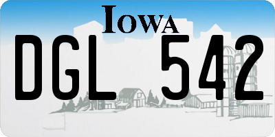 IA license plate DGL542