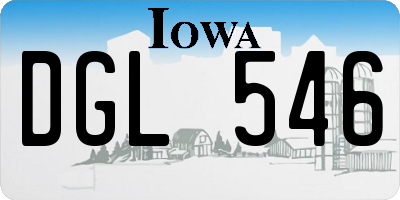 IA license plate DGL546