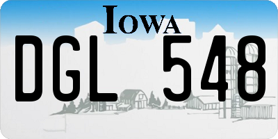 IA license plate DGL548