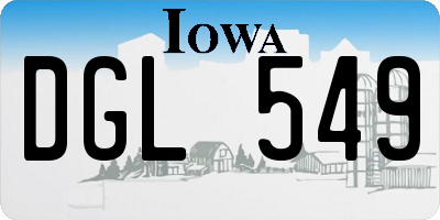 IA license plate DGL549