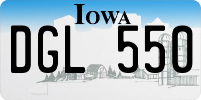 IA license plate DGL550