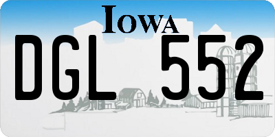 IA license plate DGL552