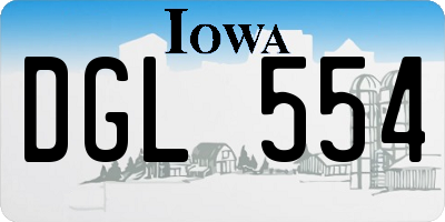 IA license plate DGL554