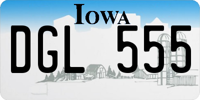 IA license plate DGL555