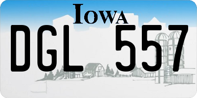 IA license plate DGL557