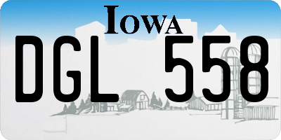 IA license plate DGL558