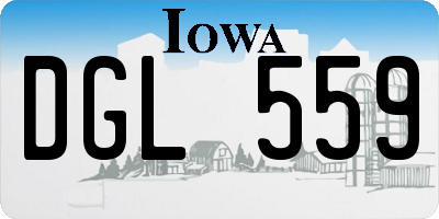 IA license plate DGL559