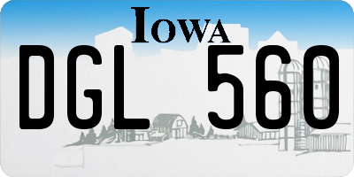 IA license plate DGL560