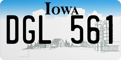 IA license plate DGL561