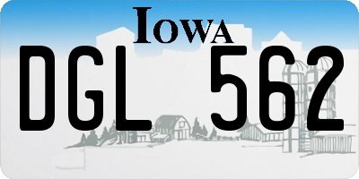 IA license plate DGL562