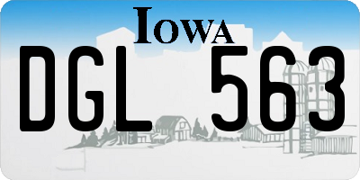 IA license plate DGL563