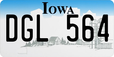 IA license plate DGL564