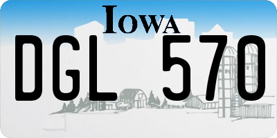 IA license plate DGL570