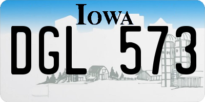 IA license plate DGL573