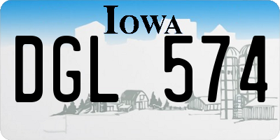 IA license plate DGL574