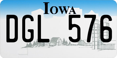 IA license plate DGL576