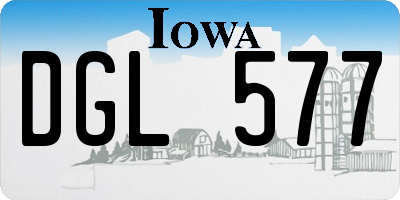 IA license plate DGL577