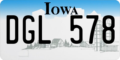 IA license plate DGL578