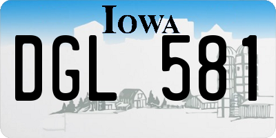 IA license plate DGL581