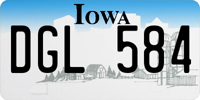 IA license plate DGL584