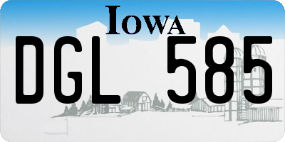 IA license plate DGL585