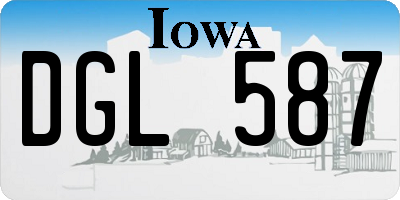IA license plate DGL587