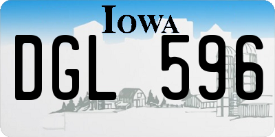 IA license plate DGL596
