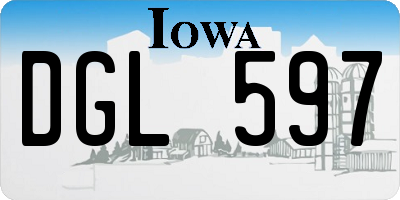 IA license plate DGL597