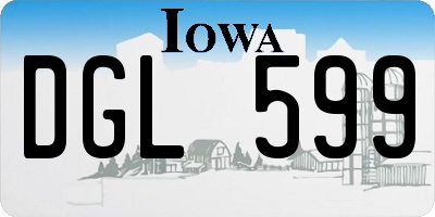 IA license plate DGL599