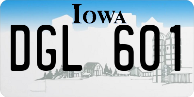 IA license plate DGL601