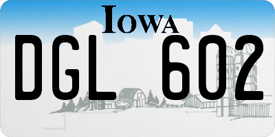 IA license plate DGL602