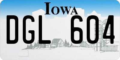 IA license plate DGL604
