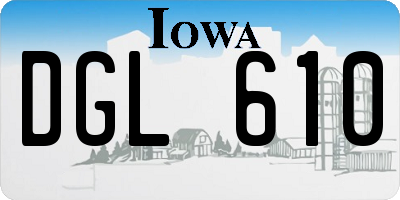 IA license plate DGL610