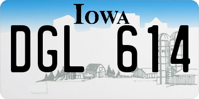 IA license plate DGL614