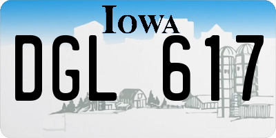 IA license plate DGL617