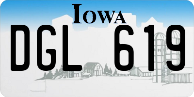 IA license plate DGL619