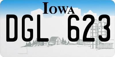 IA license plate DGL623
