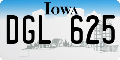 IA license plate DGL625